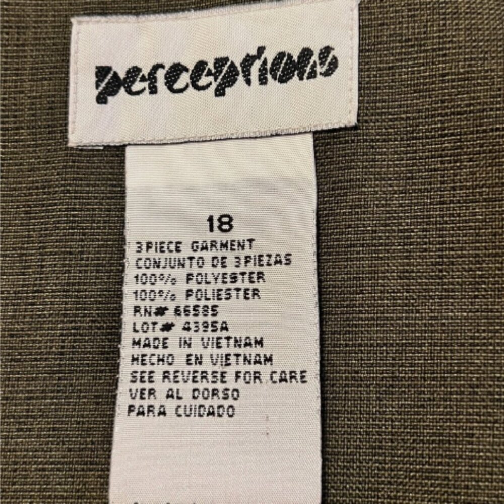 Perceptions. Size 18. Open Front Green Lightweigh… - image 5